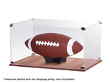 Wooden Base Baseball Holder Display Case with Stand and Lid Acrylic Clear Box UV Protected V1294-YM0901-H48386