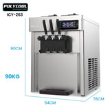 POLYCOOL Benchtop Soft Serve Ice Cream Machine, 3 Flavours, 2Twist, Frozen Yoghurt, Acai Maker, V219-ICMIMCPC263A