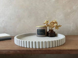 Concrete Round Decorative Tray for Coffee Table, 1 Piece Home Decor Tray for Table Textile, for V1370-AZ4-19063
