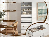 Artiss 2x Chest of 6 Drawers Tallboy Cabinet Adjustable Shelf White FURNI-N-CDR-6D3S-WHX2