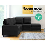 Artiss Modular Sofa Chaise Set 5-seater Dark Grey SBED-C-EP05-DA-GY-ABCDE