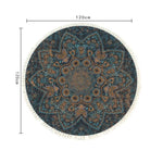 SOGA 120cm Mandala Pattern Circle Area Rugs for Living Room Lounge, Anti-slip Doormat, Home Decor CARPETYH40