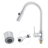 Brass Single Handle Pull Down Brushed Nickel Kitchen Sink Faucet V1294-YM0901-JY16046-02