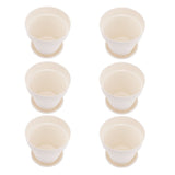 Set of 6 White Plastic Plant Pots for Indoor and Outdoor Gardening, Plant Containers for Flowers and V1370-AZ4-11800