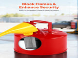 Safety Gas Can, 9.5 L Type I Red Safety Can for Gasoline with Stainless Steel Flame Arrester, V952-IXAQGHSJS25J0FRGJ001V0