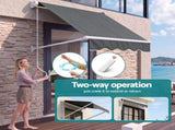 Instahut Motorised Pivot Arm Awning Window Sun Shade 1.5 X 2.1M Grey AWN-B-FIXED-RM-15-GREY