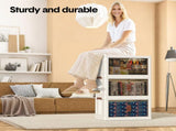Foldable Storage Cabinet Stackable Bins Household Plastic Closet Multi-purpose Organizer Doors and V985-STORAGEBOXES