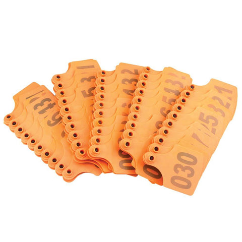 1-100 Cattle Number Ear Tag 6x7cm Set - Medium Orange Cow Sheep Livestock Label V238-SUPDZ-28747421483088