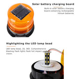 Solar Powered LED Flashing Beacon Light, 12-24V Amber Emergency Magnetic Warning Yellow V201-LED0016OR8AUA