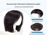 Real Human Topper Side Part Clip inpiece Straight Seamless Wiglet Replacement for Women V1366-AZ2-W-00236