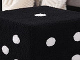 Foot Stool Soft Comfortable Simple Warm Sturdy Base Cube Stool for Home Living Room Bedroom Black V1294-YM0521-3116230003014