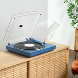 Victrola Automatic Turntable Victrola Tempo Bookshelf Speakers Bundle - Blue V398-VPT-800-BLU-BUN