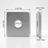50-Pack Galvanized Square Washers Plate 1/2" ID, 2x2 OD, 3/16" Thickness, Anti-Loosening Plate V1258-DP02-C-2136