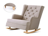 Artiss Rocking Chair Armchair Linen Fabric Beige Gaia UPHO-C-AVAN-KD-BG-AB