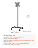Rolling TV Stand, Mobile TV Cart for 17-55 Inch Screens, Portrait to Landscape, Portable TV Stand V952-TYSDLDDSJZJZ3HJ50001V0