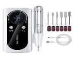 White Professional Rechargeable Nail Drill Machine - 45000RPM Portable E-File Kit for Acrylic, Gel, V888-ELOSUNG36054