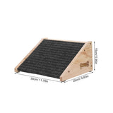 Khaki Wooden Dog Ramp for Indoor Use Nonslip Senior Pet Friendly Steps V1366-AZ2-W-21411