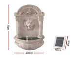 Gardeon Solar Fountain Water Feature Wall Mount Garden Fountains 77CM Beige FOUNT-LION-BGWH