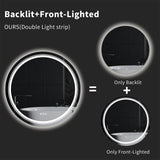 P&P Silver Mirror With White Frame Round LED Bathroom Mirror V767-XMR-Y28-628-AU-V1