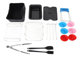 Fryer Accessories Set Grill Rack with Skewer Liners Silicone Brush Food Tong Fryer Cake Pan V1294-YM0901-3118240272211