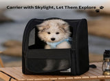 Black Blue dog carrier, skylight dog carrier, pet transport, small dog carrier, dog travel V1106-136-94069