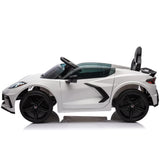 12V Licensed V8 Corvette Battery Powered Sports Kids Ride On Car White V580-CAR-OZ-V8-WH