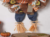 Scarecrow Wreath 65x40cm/25.6x15.7in Thanksgivingative Artificial Wall Hanging Wreath for Home V1294-YM0901-240730FB03-1