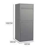 FORTIA Freestanding Parcel Post Box Letterbox, Letter Slot, Woodland Grey V219-STRLTBFOFD4A