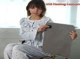 USB-Powered Heated Seat Cushion in Grey Oxford Fabric Portable Warmth for Office, Car, and Outdoor V1341-ZY-C38XJKBX-90CM