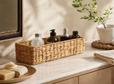 Wood Woven Bathroom Organizers and Storage, Wood Rim Shower Storage Storage Basket, Room Decor V1192-AZ-W-35138