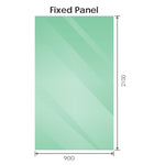 90x210cm Single Shower Glass Screen with White Wall Channel & Square Pole V63-928341