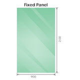 90x210cm Glass Shower Screen with Black U-Brackets V63-923671