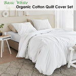 Bedding House Organic Cotton Basic White Quilt Cover Set Super King V442-HIN-QUILTCS-ORGANICCOTTON-WHITE-SK