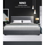 Artiss Bed Frame Double Size Gas Lift Grey NINO BFRAME-E-NINO-D-GY-AB