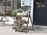 3 Tier Rustic Wood Plant Stand 38CM Corner Shelf V178-66757