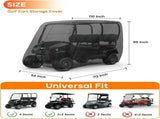 Heavy Duty 420D Oxford Golf Cart Cover with PU Coating, Waterproof Windproof UV-Resistant Storage V1341-ZY-CCG3UJ8K-E-420D