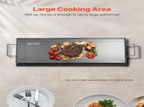 Carbon Steel Griddle, 32x14 inch Universal Flat Top Rectangular Plate, Gas Grill Griddle for BBQ V952-DCJPTG3214INVTJ16V0
