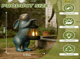 Rabbit Garden Statues Solar Garden Decor with LED Light,Cute Bunny Outdoor Statues Garden Decor for V1366-AZ2-W-13820