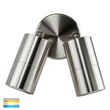Tivah 316 Stainless Steel 2 x 5W 240V GU10 LED Tri Colour Double Adjustable Wall Pillar Light V1202-V1-HVLHV1307GU10T