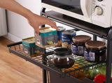 Kitchen Mobile Trolley Floor-Standing Storage Rack-Black V1161-108713