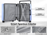 Wanderlite 28" Wide Handle Luggage Suitcase Travel TSA Lock Light Blue LUG-PC-W-28-LB