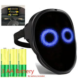 Smart LED Gesture-Sensing Light-Up Mask, 45 Dynamic 70 Static Patterns, Party Atmosphere Essential V1232-BLMJ-002