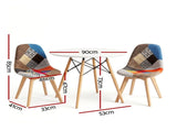 Artiss Dining Table and Chairs Set 3PCS Round 2 Seater Dining Set for Kitchen, Apartment, Dining DSET-TAB90-56FBX2