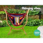 Gardeon Hammock Chair Timber Outdoor Furniture Camping with Wooden Stand HM-TIM-CHAIR-STAN-OX