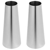 Elegant Desktop Vase, Plated Silver Stainless Steel, Reliable Flower Holder, 2Pcs V1369-AZ3-W-20864