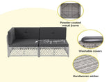 Gardeon 6 Seater Outdoor Sofa Set 7PCS Table Chair Set Garden Rattan Patio Furniture ODF-SOFA-7PCS-RATTAN-GE-ABCD