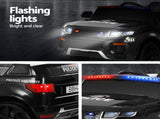 Rigo Kids Electric Ride On Patrol Police Car Horn Music Remote Black RCAR-POLICE-RGROVER-N-BK