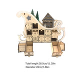 1PC Miniature Sled Decor Wood Calendar for Friends Christmas Party V1192-AZ-W-26784
