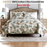 100% Cotton Lightly Quilted Coverlet Set Aurora Queen V442-STT-COVERLET-AURORA-WHITE-QS