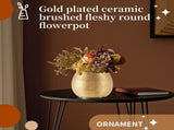 Ceramic Plant Pot Planter Gold-Plated Flower Flowerpot Vase V1192-AZ-W-23747